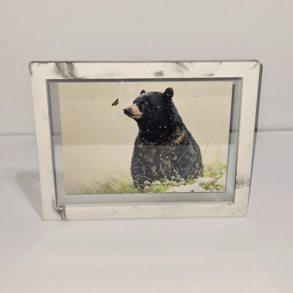 BLACK Bear with Butterfly Watercolor Oil Painting Framed Art Print‎ - Picture 9 of 9